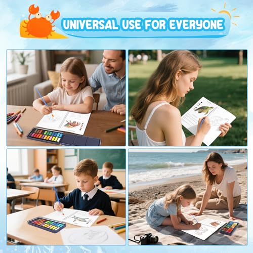 Watercolor Workbook, 24 Colors Solid Paint Set