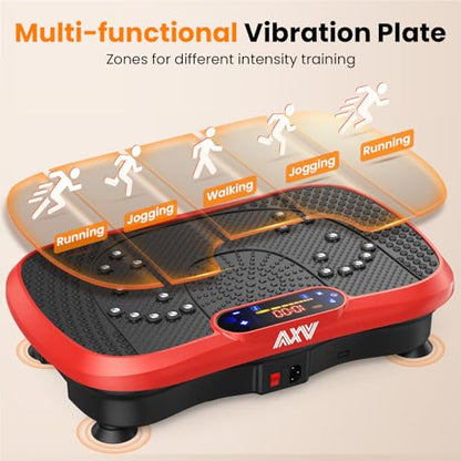 AXV Vibration Plate Exercise Machine Fitness Platform Body Vibrating Board - color: SLIM.RED
