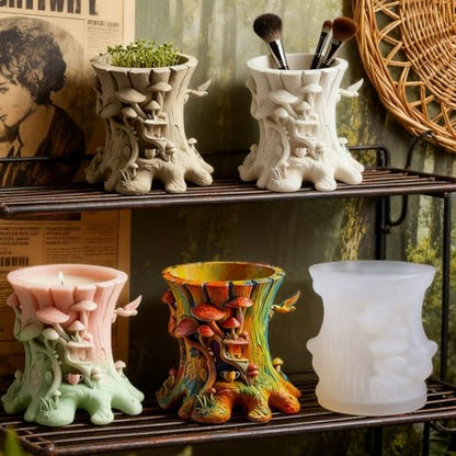Resin Mushroom Molds, Silicone Tree Stump Mold for Epoxy, Concrete - color: Tree Resin Mold