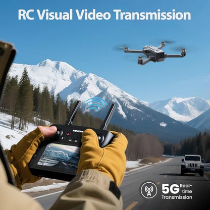 WeFone 4K Drone with 4.5" Screen Foldable GPS WF33 Under 249g Adults Black - style: screen drone