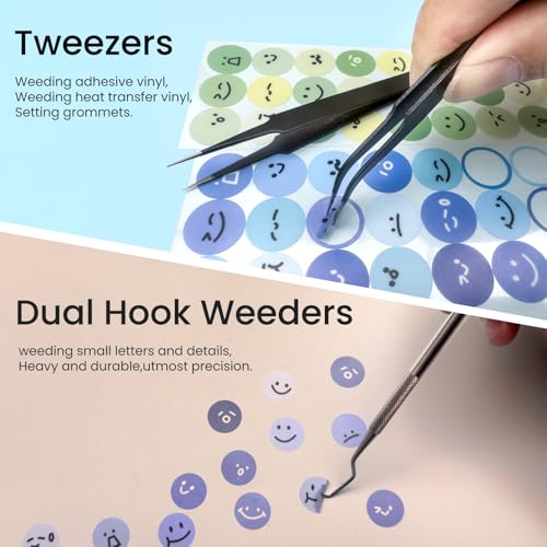SHARKOOO 35 PCS Weeding Tools for Vinyl, Precision Craft Tools Set for Weeding Vinyl, Scrapbook Supplies Includes All Basics for Weeding, Scrapbooking, DIY Art - size: 35PCS