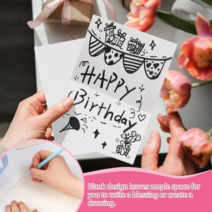 Lunarm Watercolor Cards with Envelopes 4x6in Folded 50 Set, 140lb/300GSM - color: Cards with Envelopes 4 x 6in 50 Set