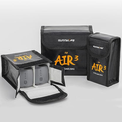 Lipo Battery Storage Case for DJI Air 3s Battery (for 3 batteries) - size: Large (for 3pcs batteries)