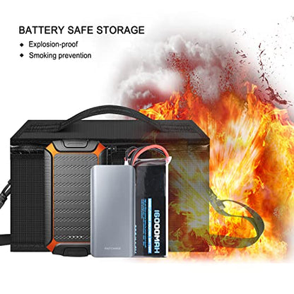 Fireproof Lipo Battery Bag, 11 x 8 x 6.5 in - color: black