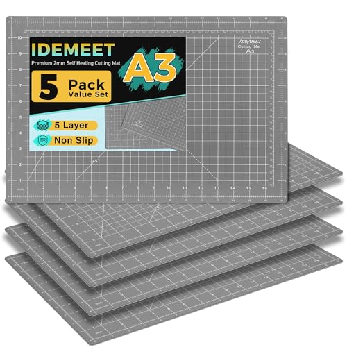 Premium 5 Pcs Self Healing Cutting Mat 18''x12'', Cutting Mat for Quilting - color: Anthracite Gray, size: 18‘’x12‘’(5 Pack)