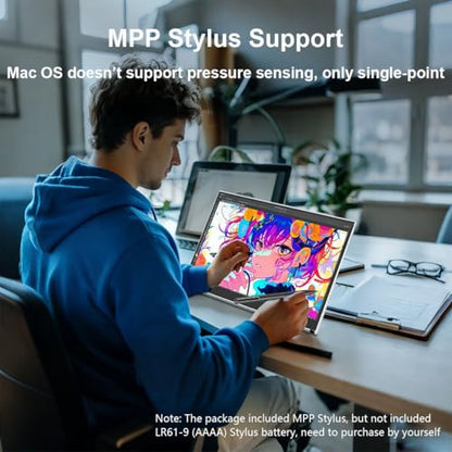 Portable Monitor Touchscreen 15.6 Inch External Display with MPP Stylus - size: 15.6 inches