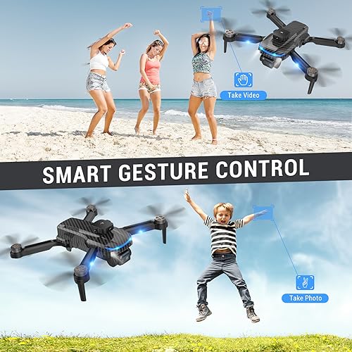 MSMV 4K HD Camera Drones, Wireless RC Toys for Boys Girls,Black - color: Black