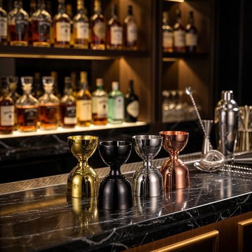 Homestia Bell Jigger for Bartending, 2 oz 1oz Double Cocktail Jigger, Black - color: Bell Jigger - Black