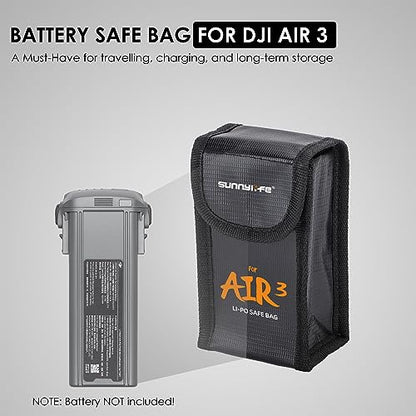 CAPART Battery Safe Bag for DJI Air 3 Drone, Storage Bag Fireproof Safety Charging Bag (Small Size 3pcs)