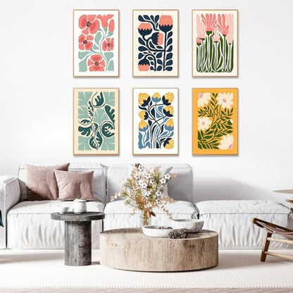 Okarina 6 Pack Paint by Numbers Kit for Adults & Beginners, Flower Designs - color: OP6NFUS2504-05