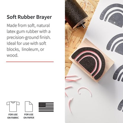 Speedball Soft Rubber Brayer, 1.5-Inch - Roller For Printmaking, Gel & Block Printing and Crafting - Made in USA - size: 1-1/2-Inch