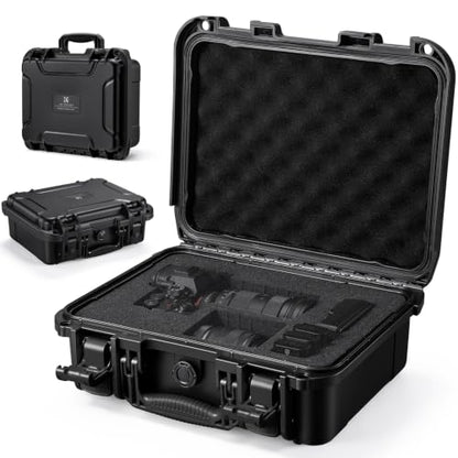 K&F CONCEPT Waterproof Hard Case, IP67 Protective Case with Pre-Scored Foam - color: Black