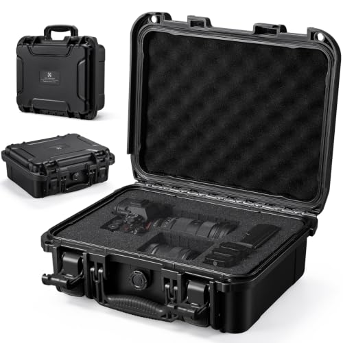 K&F CONCEPT Waterproof Hard Case, IP67 Protective Case with Pre-Scored Foam - color: Black
