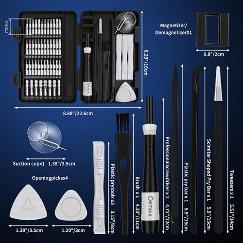 59Pcs Multi Bit Precision Screwdriver Set with 44 CRV Bits & 15 Accessories, Magnetic Small Electronics Repair Tool Kit with Ergonomic Handle & Storage Case/Repair Tool Bag - color: 58 Pcs