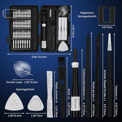 59Pcs Multi Bit Precision Screwdriver Set with 44 CRV Bits & 15 Accessories, Magnetic Small Electronics Repair Tool Kit with Ergonomic Handle & Storage Case/Repair Tool Bag - color: 58 Pcs