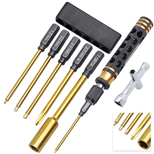 Titanium Hexagon Screwdriver Allen Wrench Hex Nut Driver Phillips Bit RC Tool Kit for Multi-Axis FPV Racing Drone RC Quadcopter Car Modeling Robot