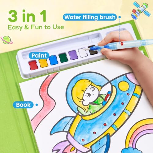 JoyCat Paint with Water Coloring Books for Toddlers (Space) - style: Space