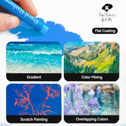 Paul Rubens Oil Pastels for Artists, 72 Landscapes Colors Artist Soft Oil Pastel Set Vibrant and Creamy - color: Landscapes Colors