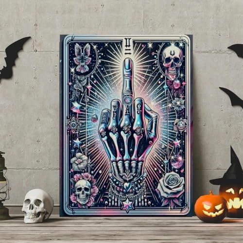 ZeeLionArt Diamond Art Kit, Halloween Middle Finger Tarot, 12 x 16 Inch - color: DP04331