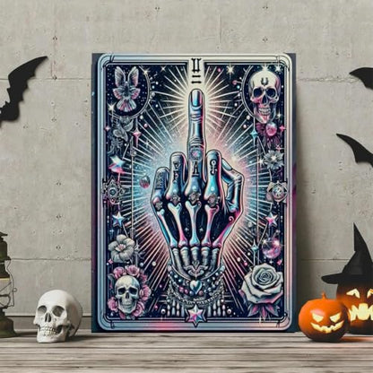 ZeeLionArt Diamond Art Kit, Halloween Middle Finger Tarot, 12 x 16 Inch - color: DP04331
