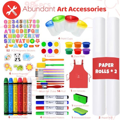 Joyooss Art Easel for Kids Easel for Toddler with Paper roll Red - color: Red Easel