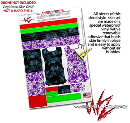 Skin Decal Wrap 2 Pack Compatible with DJI Ryze Tello Skulls Confetti Blue Drone NOT Included