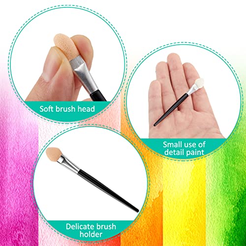 Zopeal 48 Pcs Small Sponge Applicators Pastel Painting Brushes Makeup