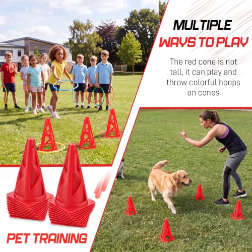 Tuanse Training Cones for Soccer Agility Drills - color: Red