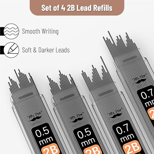 Mr. Pen- Metal Mechanical Pencil Set with Lead Refills & Erasers, 2 Pack