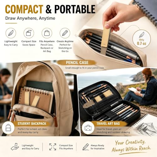 12 Pcs Sandpaper Pencil Sharpener for Sketch Charcoal Pastel