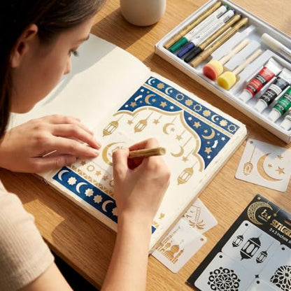 64 Pcs Ramadan Stencils for Painting, Mini Lantern Moon Designs 3 Inch - color: Ramadan