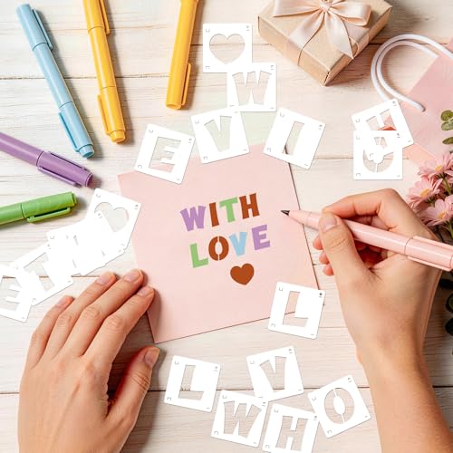 Letter Stencils 40 Pcs, Reusable Alphabet Number Stencils (2Inch) - size: 2Inch