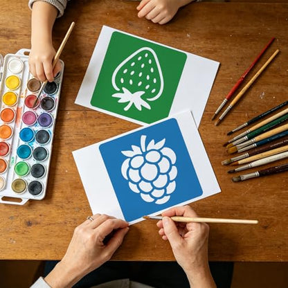 CUTHOLLOW 25 PCS Food Theme Painting Shape Stencils Sets - style: Food Theme