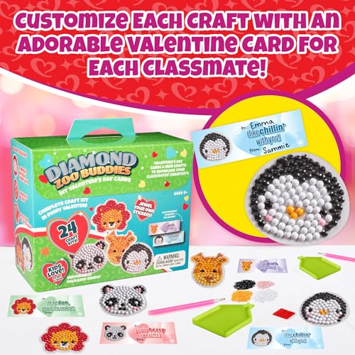 Zoo Buddies 24 Pack 5D Diamond Painting Kits, Goodie Bag Party Favors - color: Zoo Buddies