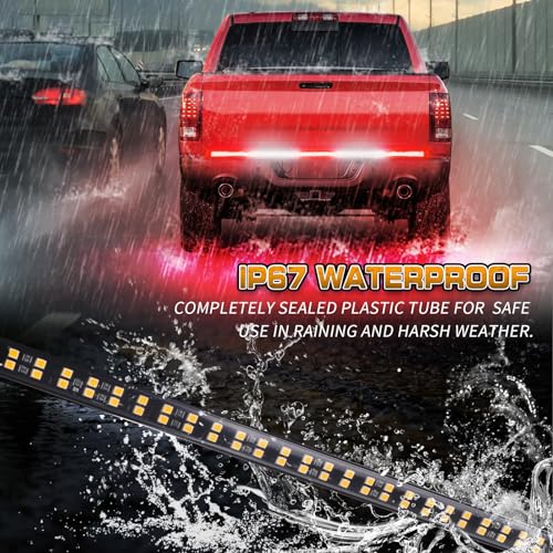 XRIDONSEN 60 inch Tailgate Emergency Lights Red White Strobe Lights - color: Red/White