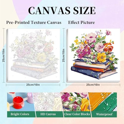 Camocin 4 Pack Framed Paint by Numbers Kit for Adults with Wooden Easel - color: LBOP4PF09