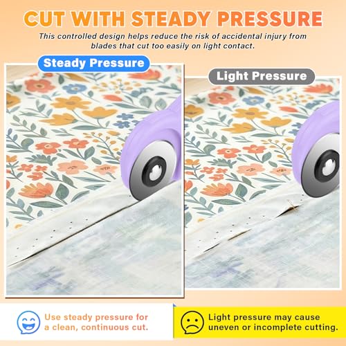 DIYSELF Rotary Cutter for Fabric, Fabric Cutter with 5 Rotary Blades 45 mm - color: Purple