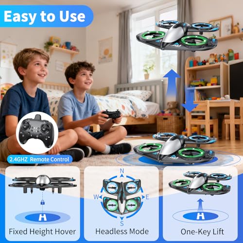 Foam RC Drone for Kids Beginners, RC Airplane Quadcopter Toy Gift