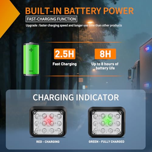 Nilight 12LED Magnetic Wireless Trailer Lights 2PCS Red and Blue - color: 12LED Blue Red