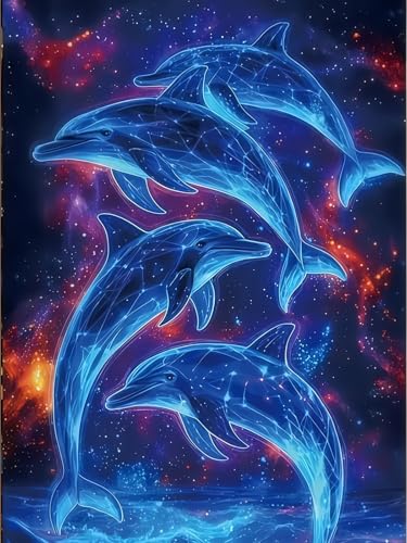 Dolphin 5D DIY Diamond Painting Kits for Adults Gem Art Kits - color: KM627-1