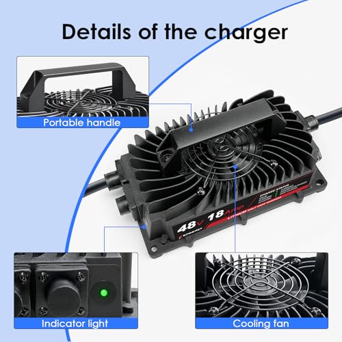 EPOWREY 18AMP Lithium Battery Charger for 48 Volt/58.4V (51.2V) LiFePO4
