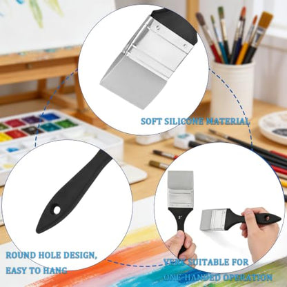 2 Inch Silicone Paint Brush, Flat Color Shapers for Artists Acrylic Resin - size: 2inch