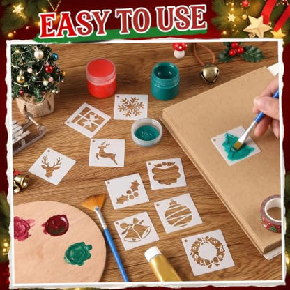 Fainne 100 Pcs 1.5 Inch Christmas Small Stencils for Crafts - style: Christmas
