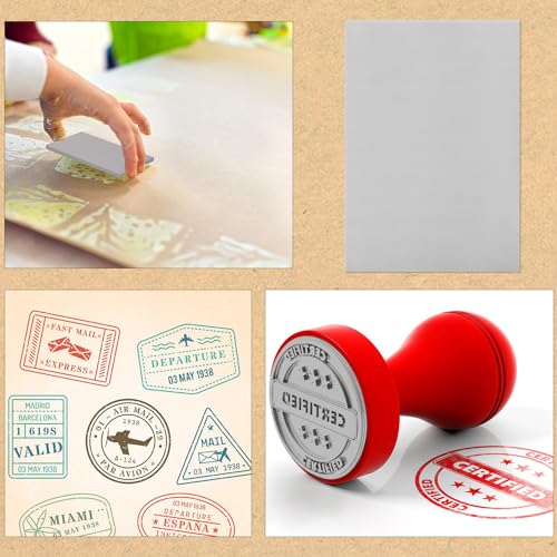 4 Pack A4 Rubber Stamp Sheets for Artistic Stamp Creations, 8.5 x 11 Inch Soft Light Gray Rubber Stamp Sheets for Laser Engraving Machine, Elevate Your DIY Projects with Precise, by KUKLIPJIM