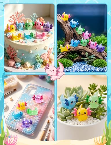 2 Pcs Mini Cute Axolot Figurines Silicone Mold - color: 2 Pcs Axolot White