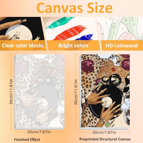 Mandun Leopard Paint by Numbers Kit for Adults, 3 Pack, 7.8x11.8 inch - color: 3 Pack Leopard
