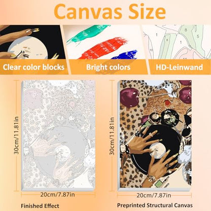 Mandun Leopard Paint by Numbers Kit for Adults, 3 Pack, 7.8x11.8 inch - color: 3 Pack Leopard