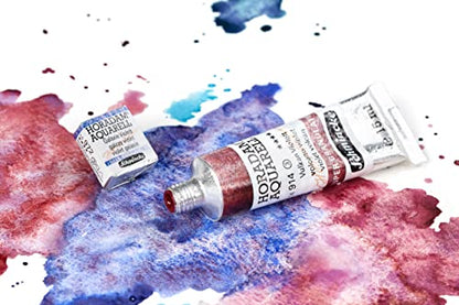Schmincke - HORADAM® AQUARELL, Super Granulation, 14 955 044 Deep Sea Black, 1/2 Pans, Very Strong granulating Colors, Finest, Super granulating Watercolors - color: 955 deep sea black