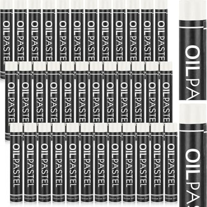 Geyoga 36 Pcs White Oil Pastels Bulk for Artists Soft Oil Crayons - color: White