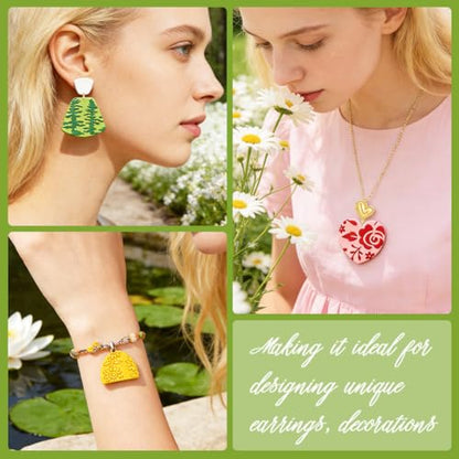 ORIGACH 5 Pcs Daisy Rose Polymer Clay Texture Roller for Earring Making - style: Daisy Rose & Sunflower